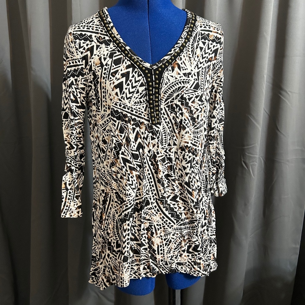 Dress Barn jersey casual dress top with beading